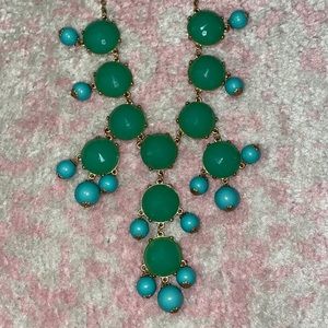 J. Crew turquoise and green dangle statement necklace